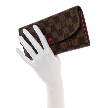 Louis Vuitton Damier Ebene Emilie Wallet Red 2 of 7