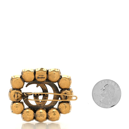 Gucci Crystal GG Hair Clip Aged Gold 2 of 3