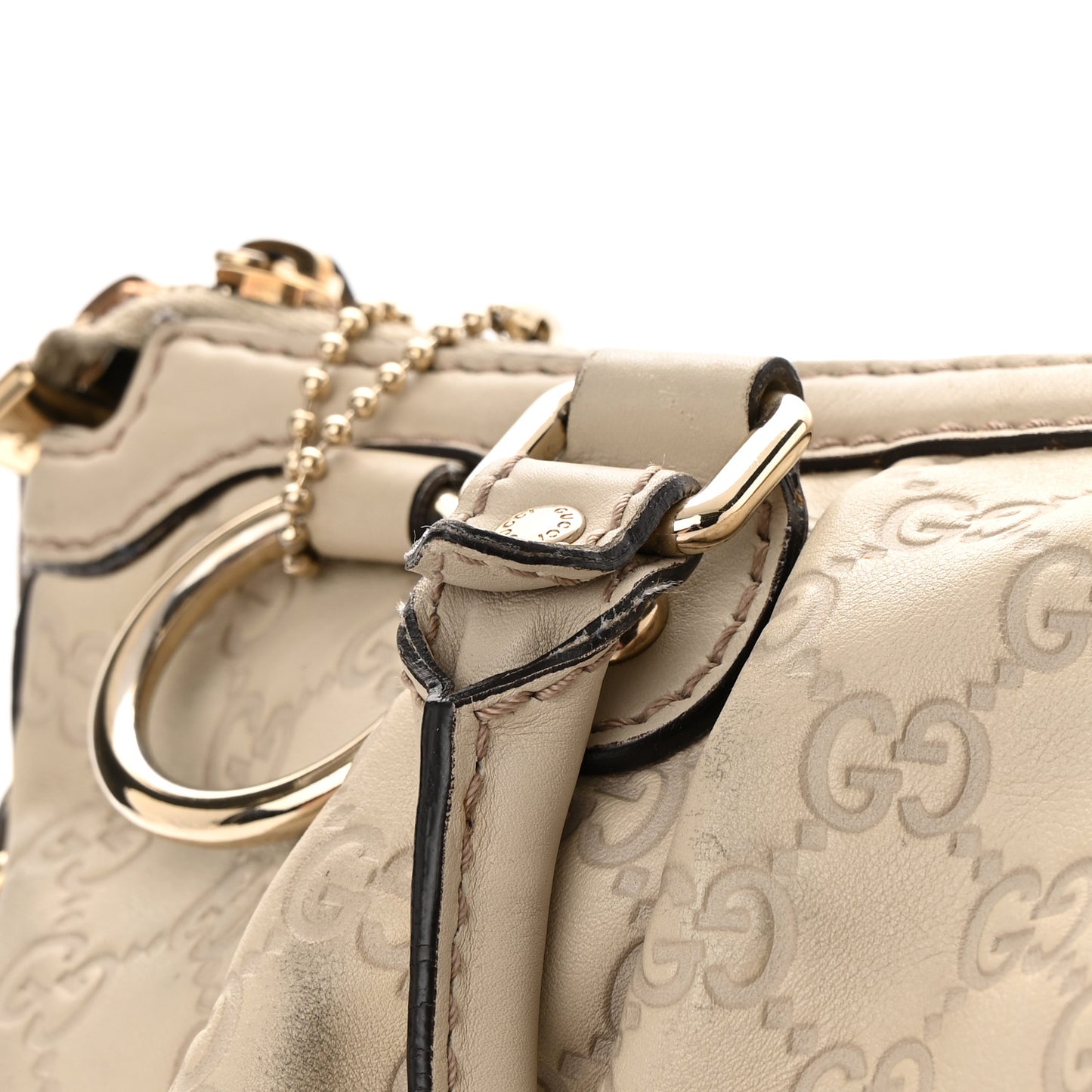 Guccissima Medium Sukey Top Handle Bag White