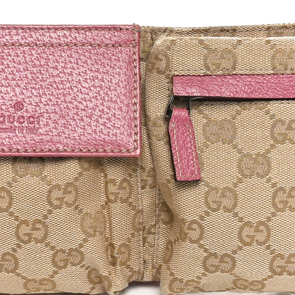Gucci GG Monogram Web Double Pocket Belt Bag Pink 9 of 11