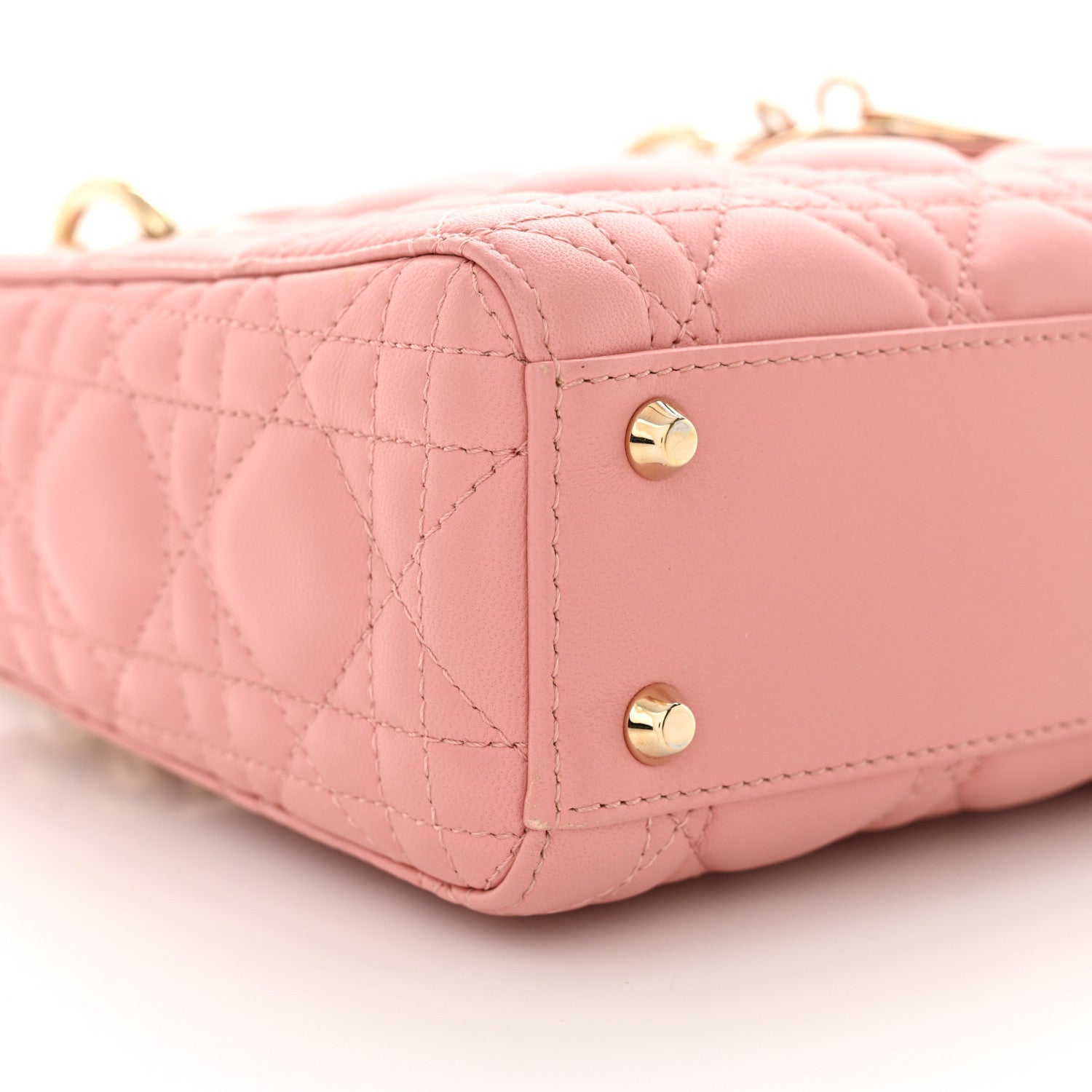 Christian Dior Lambskin Cannage Mini Lady Dior Old Rose 9 of 13