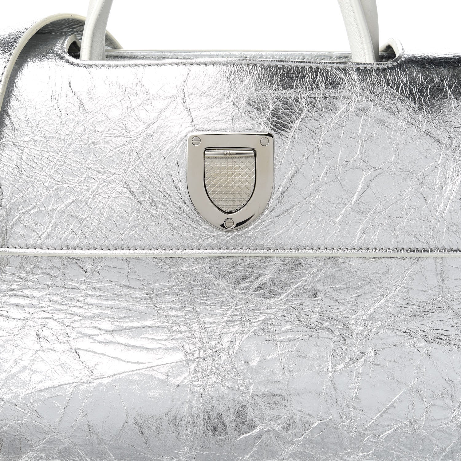 Christian Dior Metallic Calfskin Medium Diorever Flap Silver 10 of 10