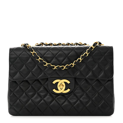 Chanel Lambskin Quilted XL Jumbo Single Flap Black 1 of 10