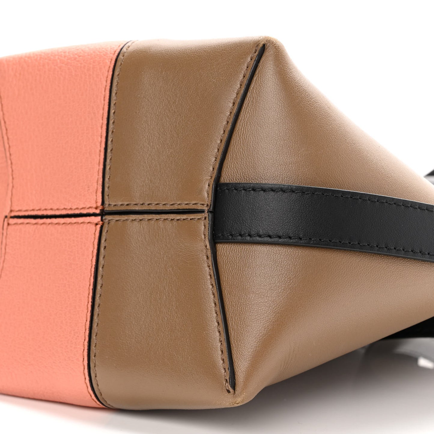 Sugar Goatskin Calfskin Mini GV Bucket Bag Coral Taupe