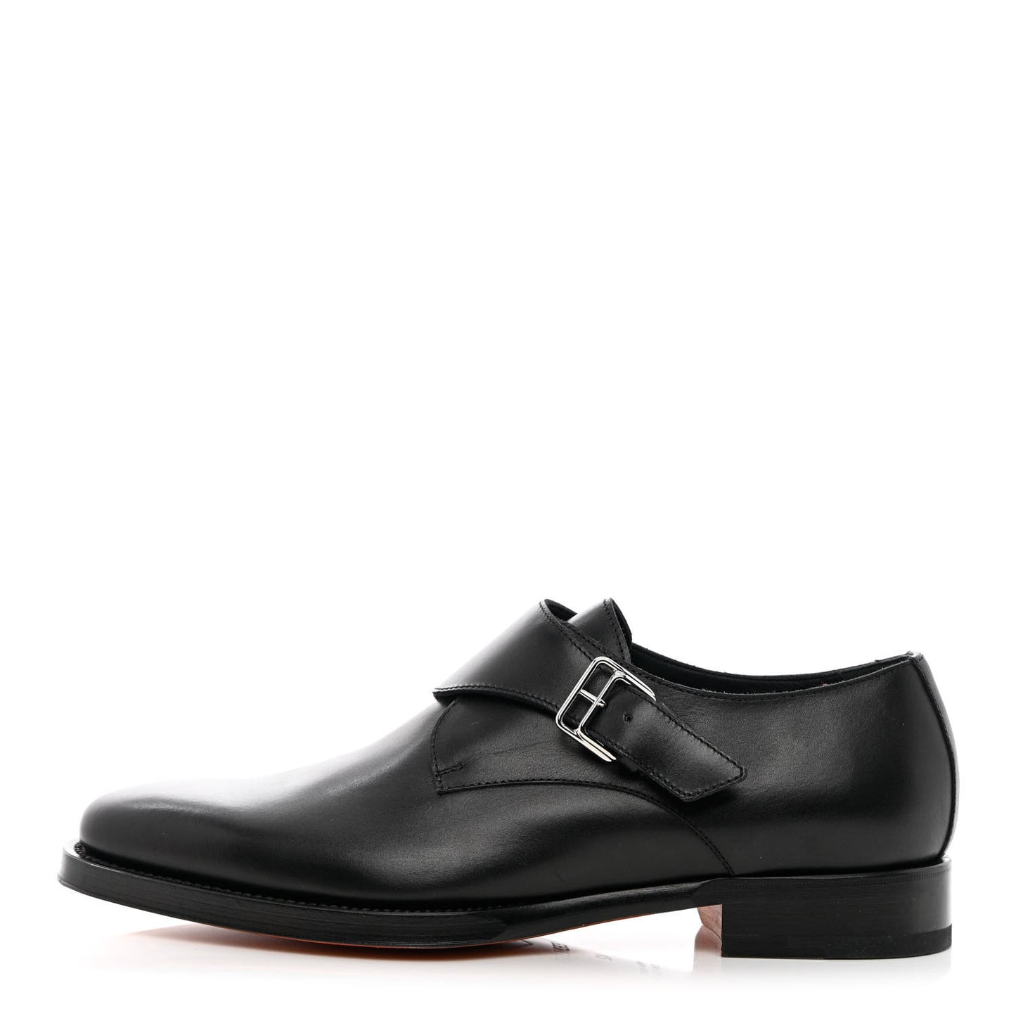 Calfskin Mens Buckle Loafers 42 Black
