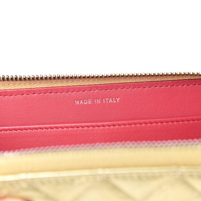 Chanel Metallic Aged Calfskin Quilted Large Gabrielle Zip Around Wallet Gold 6 of 7