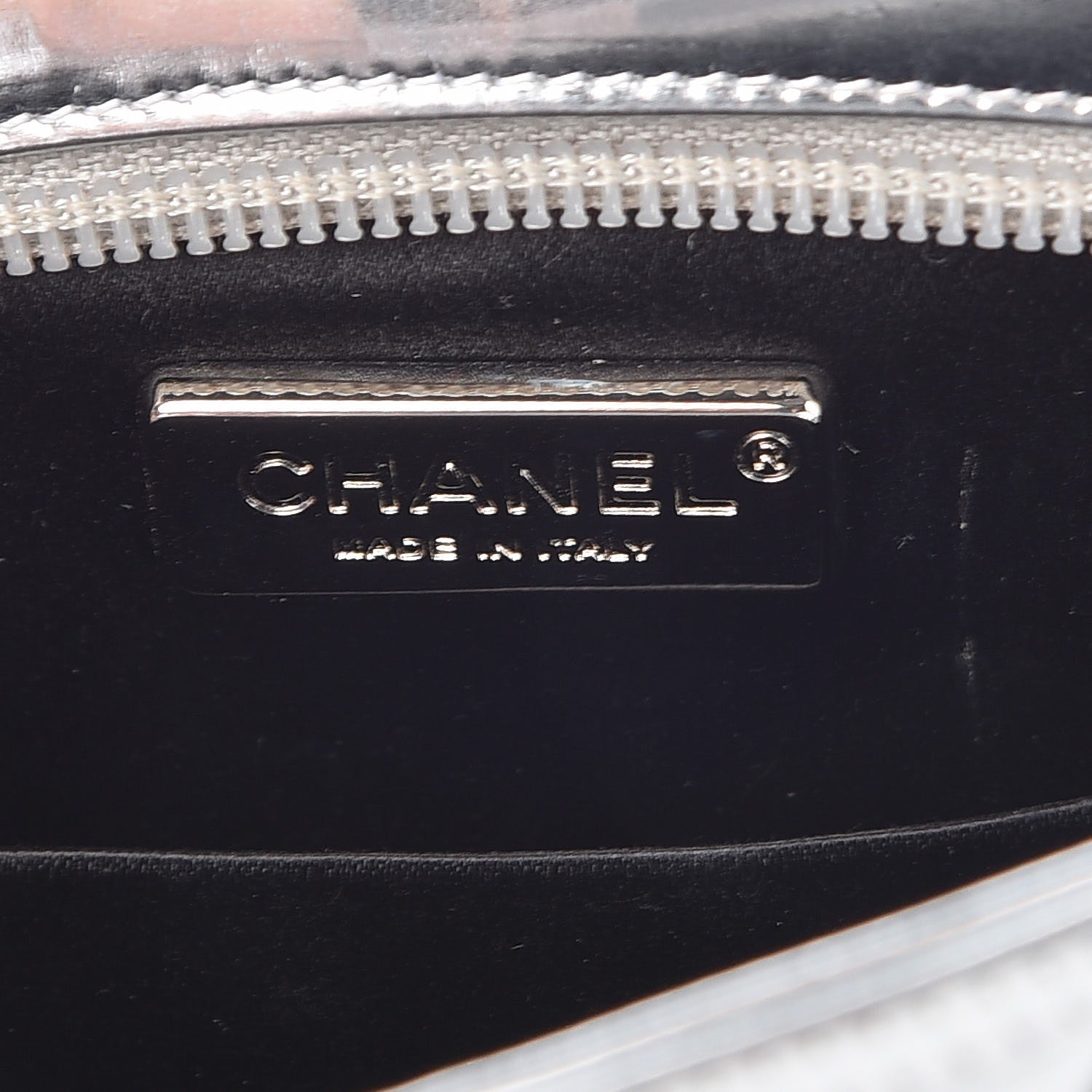 Chanel Patent Midnight Swim Wristlet Clutch Silver 6 of 8