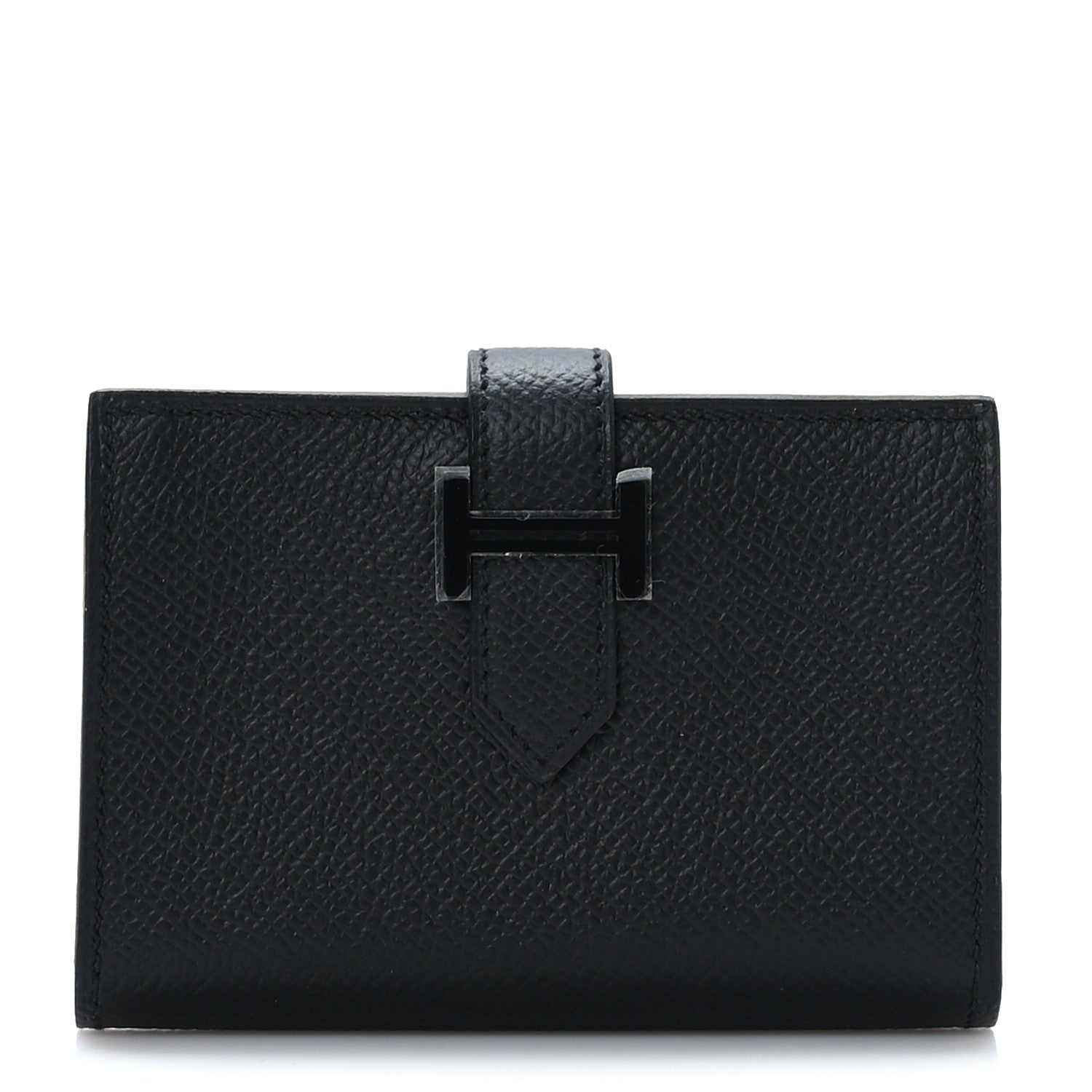 Hermes Epsom Monochrome Bearn Card Holder Wallet Black 1 of 7