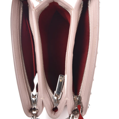 Christian Louboutin Calfskin Small Triloubi Paris Spikes Chain Bag Ballerina Silver 5 of 8