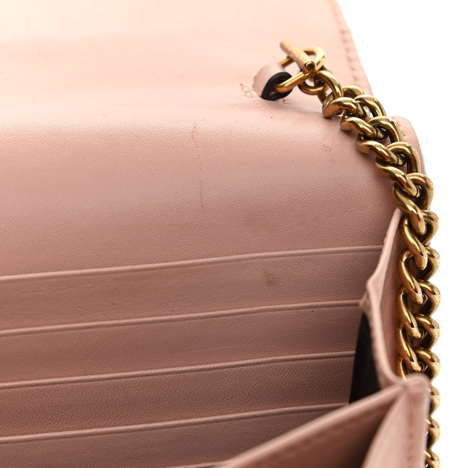 Gucci Calfskin Matelasse GG Marmont Chain Wallet Perfect Pink 13 of 20