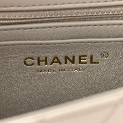 Chanel Lambskin Quilted Mini Rectangular Flap Grey 6 of 9