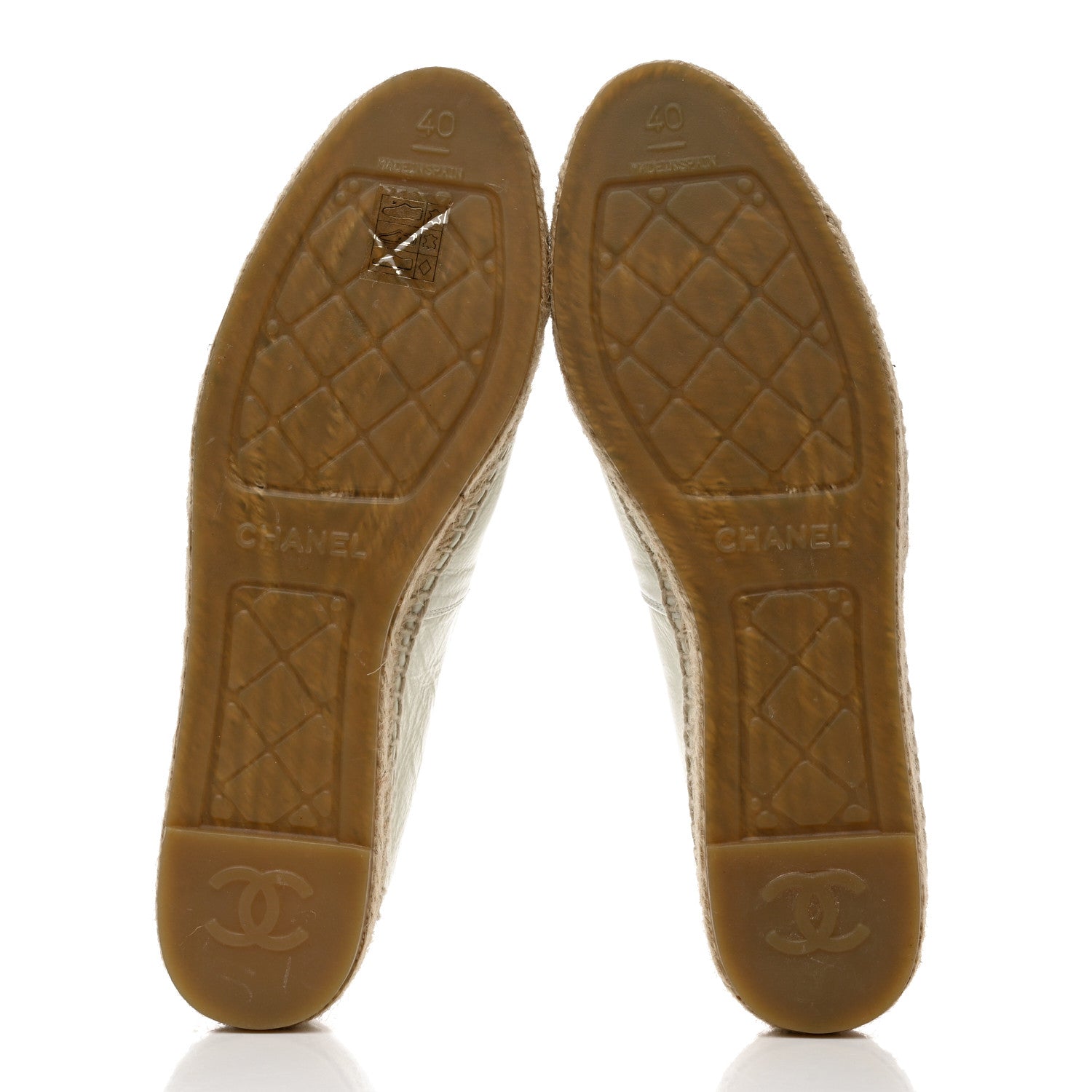 Chanel Distressed Patent CC Espadrilles 40 White 5 of 8