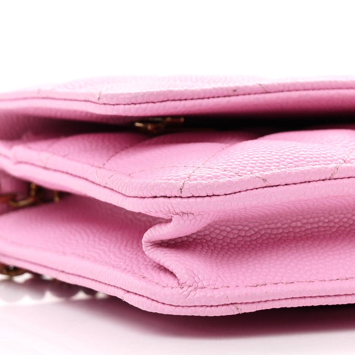Caviar Quilted Wallet On Chain WOC Pink
