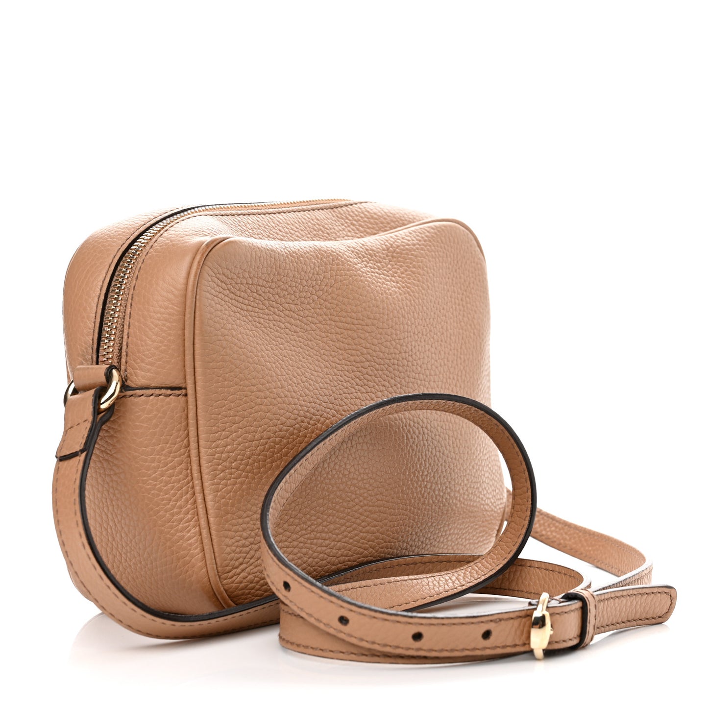 Pebbled Calfskin Small Soho Disco Bag Camelia