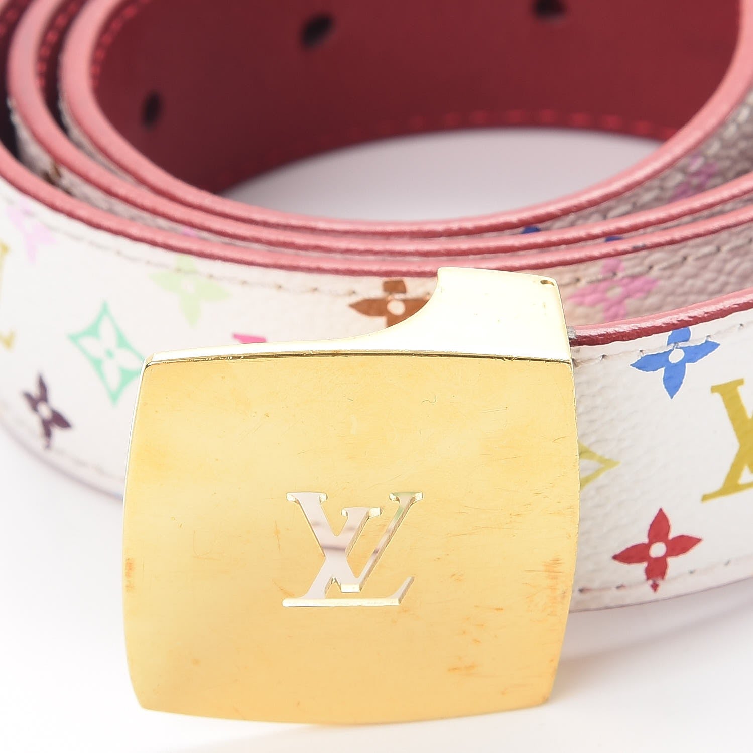 Louis Vuitton Monogram Multicolor LV Cut Reversible Belt 80 32 White Grenade 3 of 8