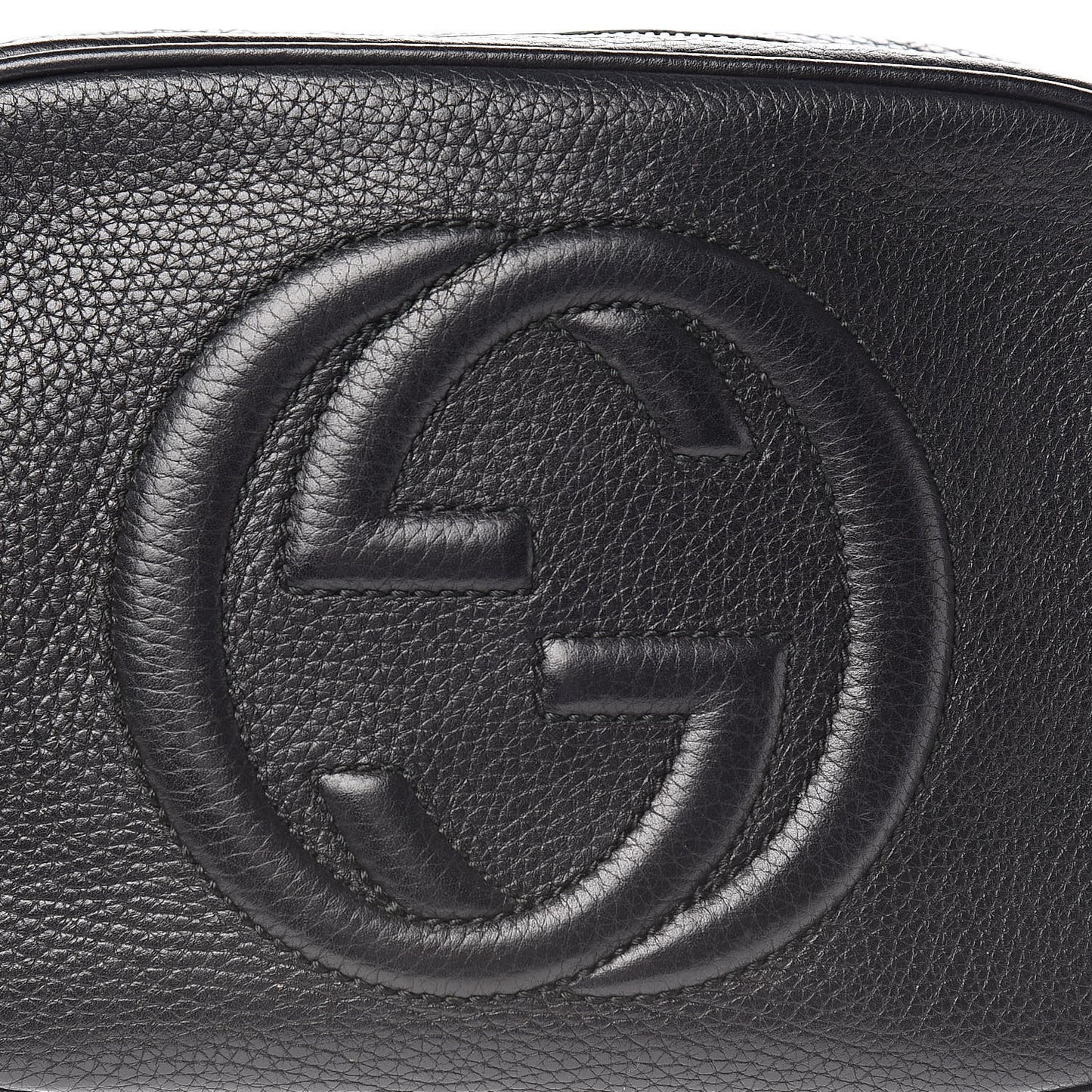 Pebbled Calfskin Small Soho Disco Bag Black