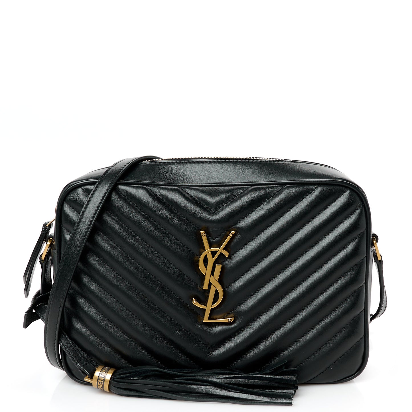 Calfskin Matelasse Monogram Lou Camera Bag Black