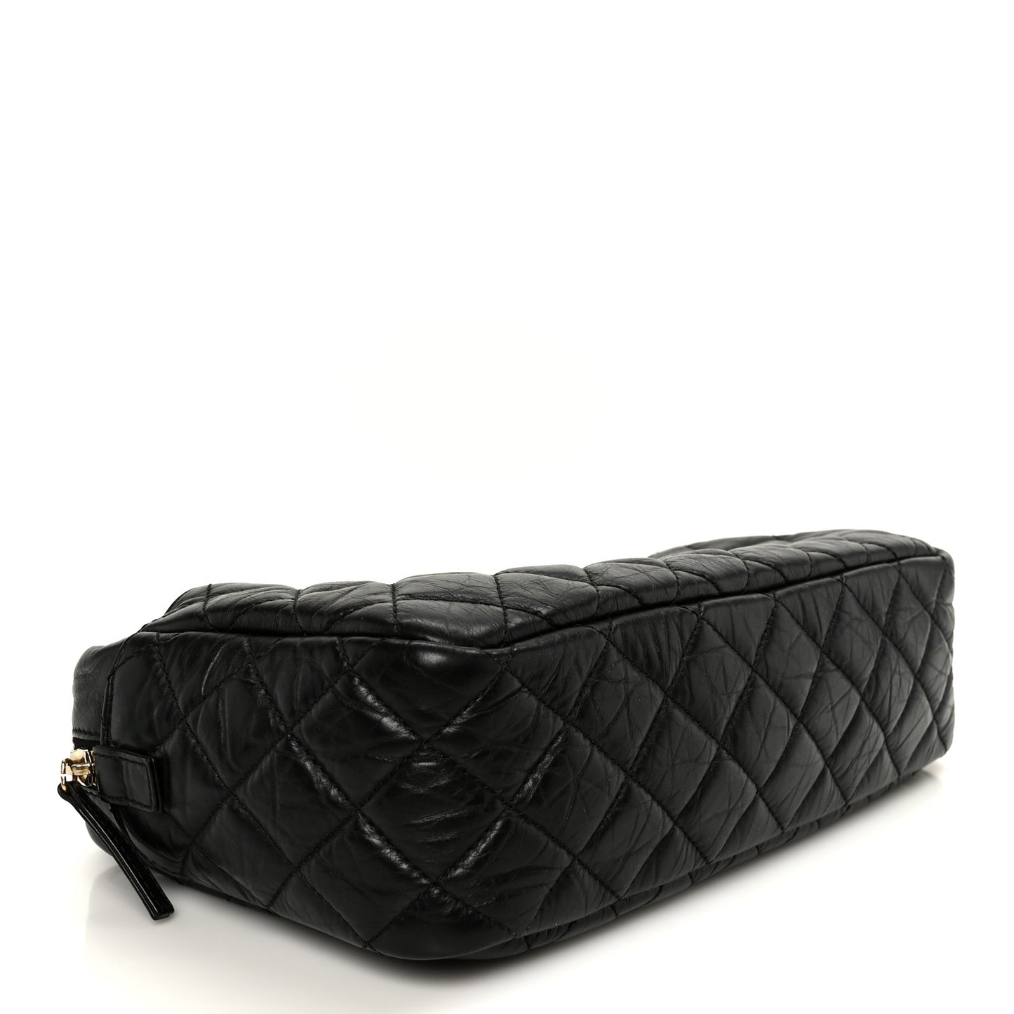 Aged Calfskin Quilted Medium Reissue Camera Case Black