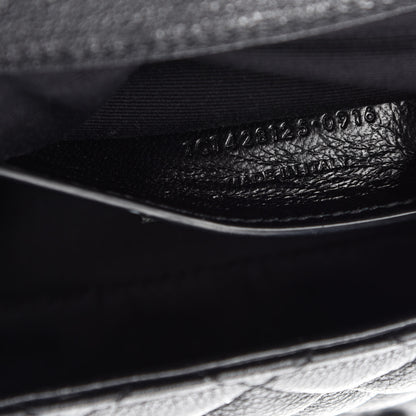 Saint Laurent Grained Calfskin Tri-Quilt Monogram Medium College Bag Black 10 of 11