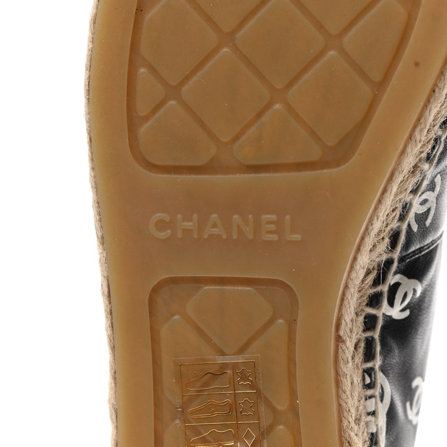 Lambskin Printed CC Espadrilles 41 Black White