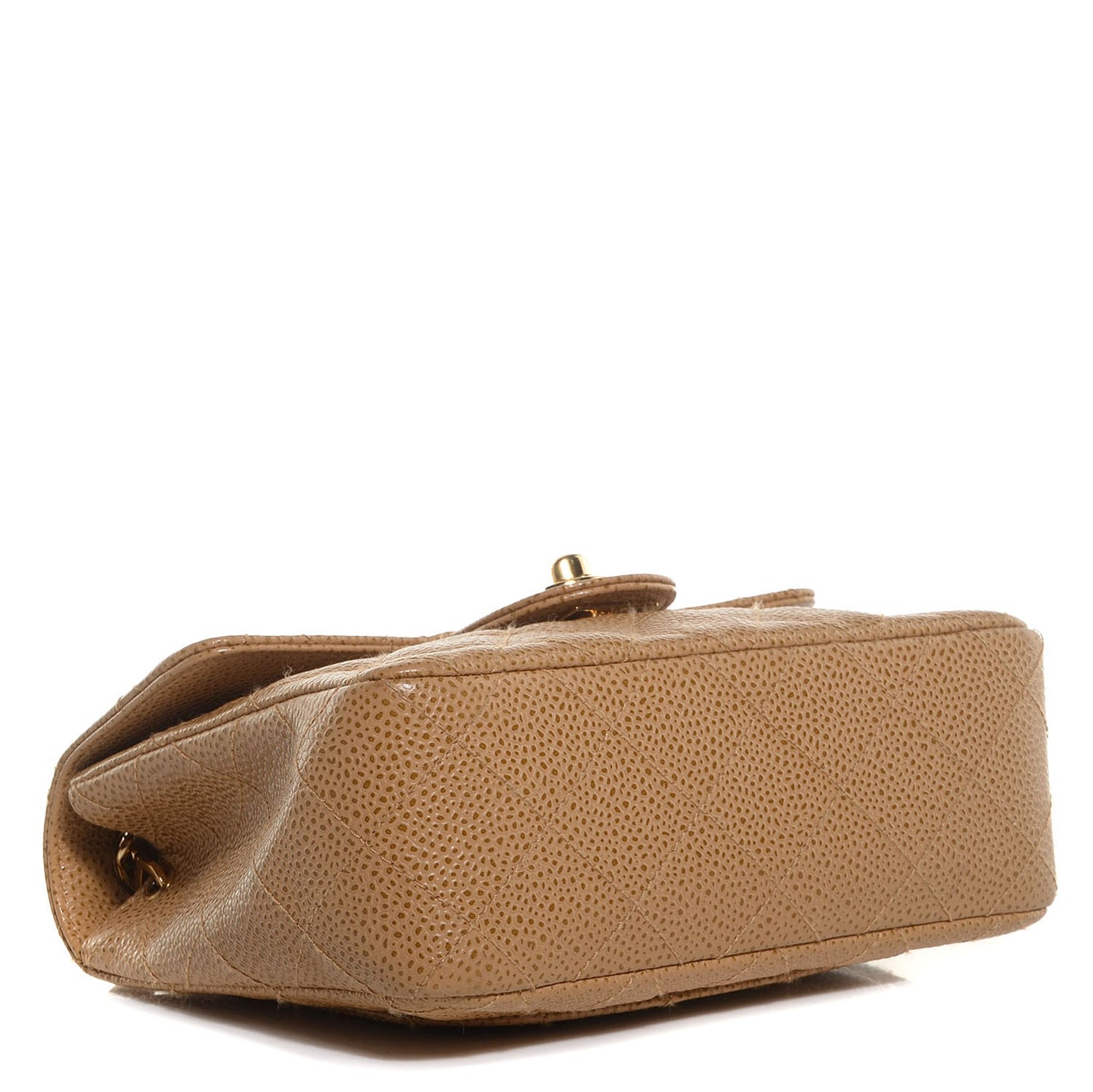 Caviar Mini Square Flap Dark Beige