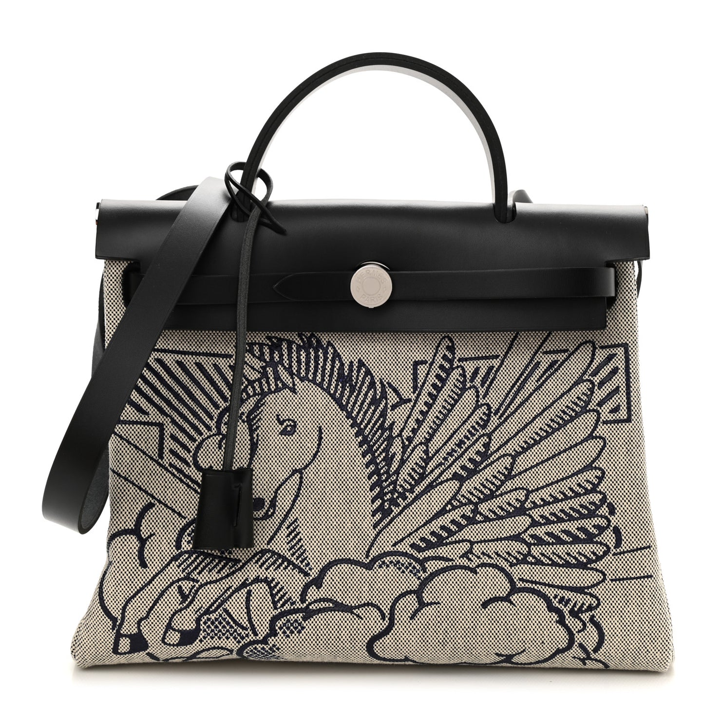 Vache Hunter Toile H Pegase Pop Herbag Zip Retourne 31 PM Bleu Indigo Ecru Black