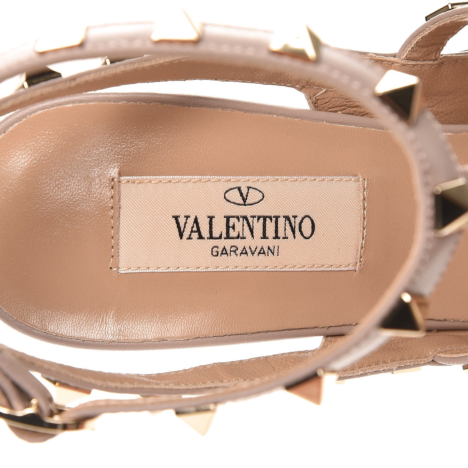 Valentino Garavani Patent Nappa Rockstud Ankle Strap 100mm Pumps 38 Poudre 6 of 9