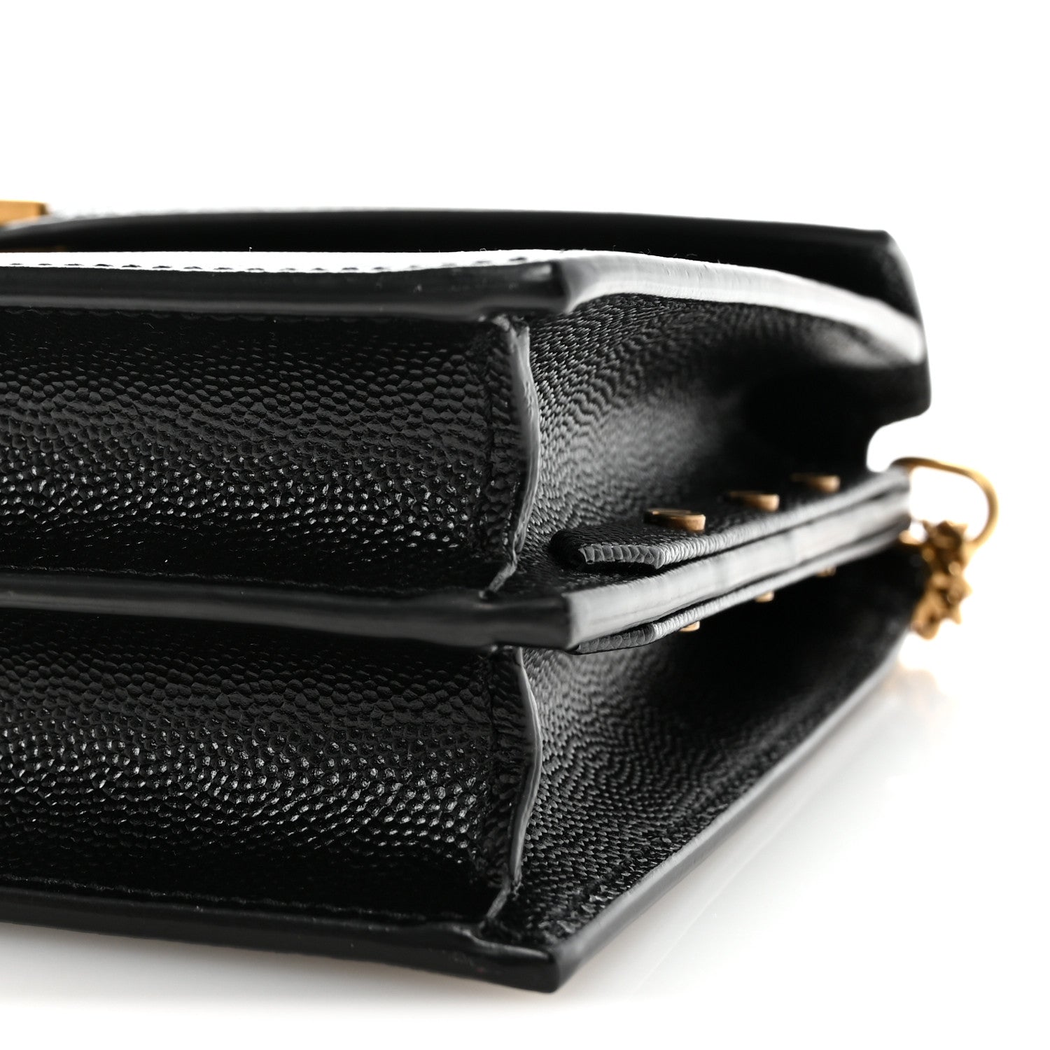 Saint Laurent Grain De Poudre Monogram Cassandra Clasp Bag Black 9 of 10