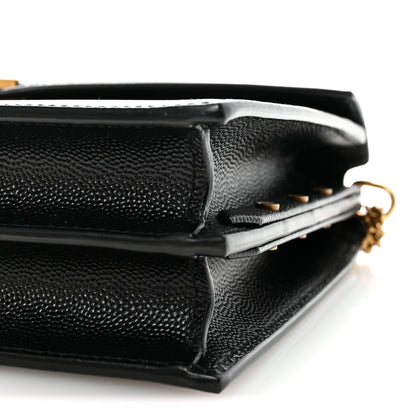 Saint Laurent Grain De Poudre Monogram Cassandra Clasp Bag Black 9 of 10