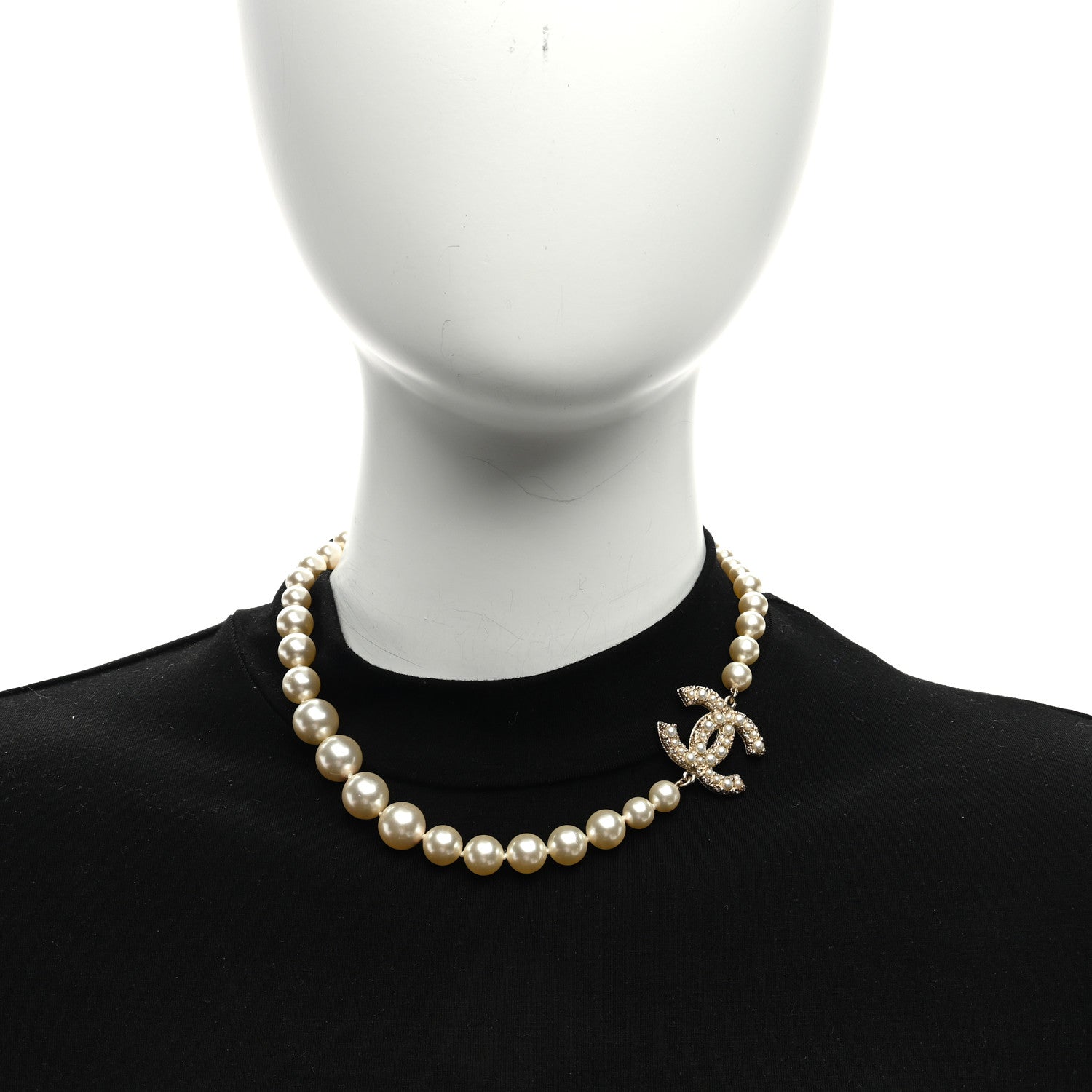 Chanel Pearl CC 100th Anniversary Necklace Light Gold 2 of 5