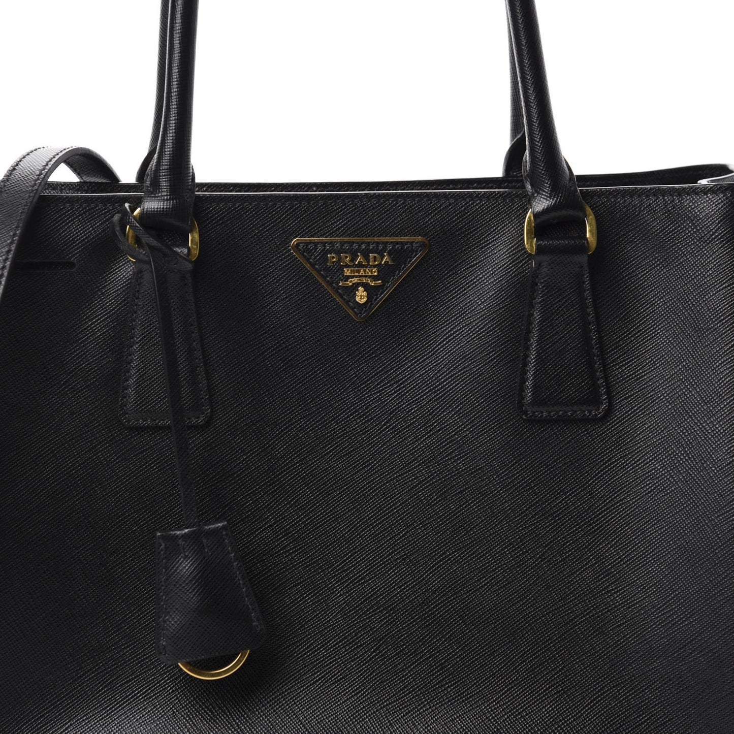 Saffiano Lux Medium Tote Black