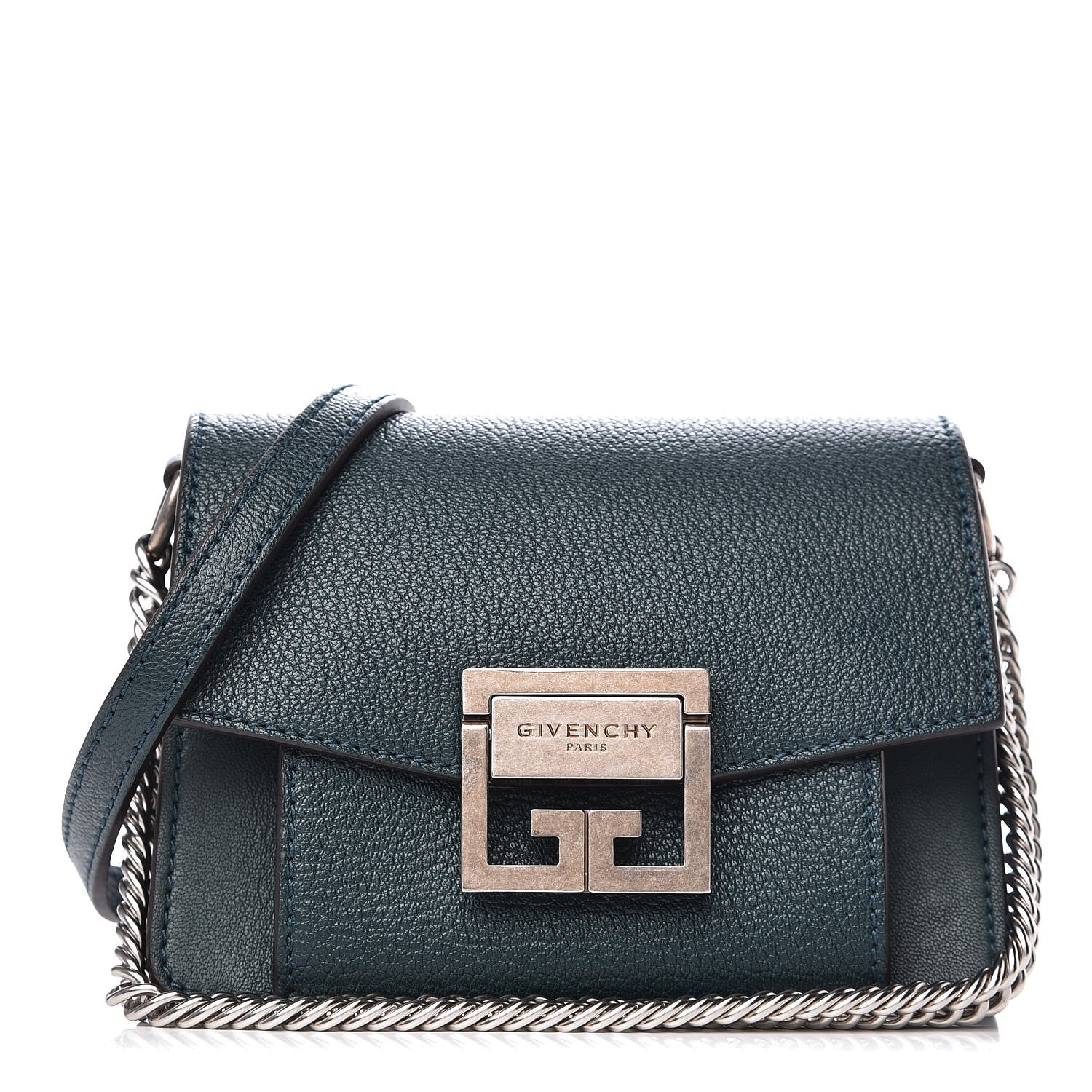 Givenchy Goatskin Suede Mini GV3 Shoulder Bag Fir Green 1 of 6