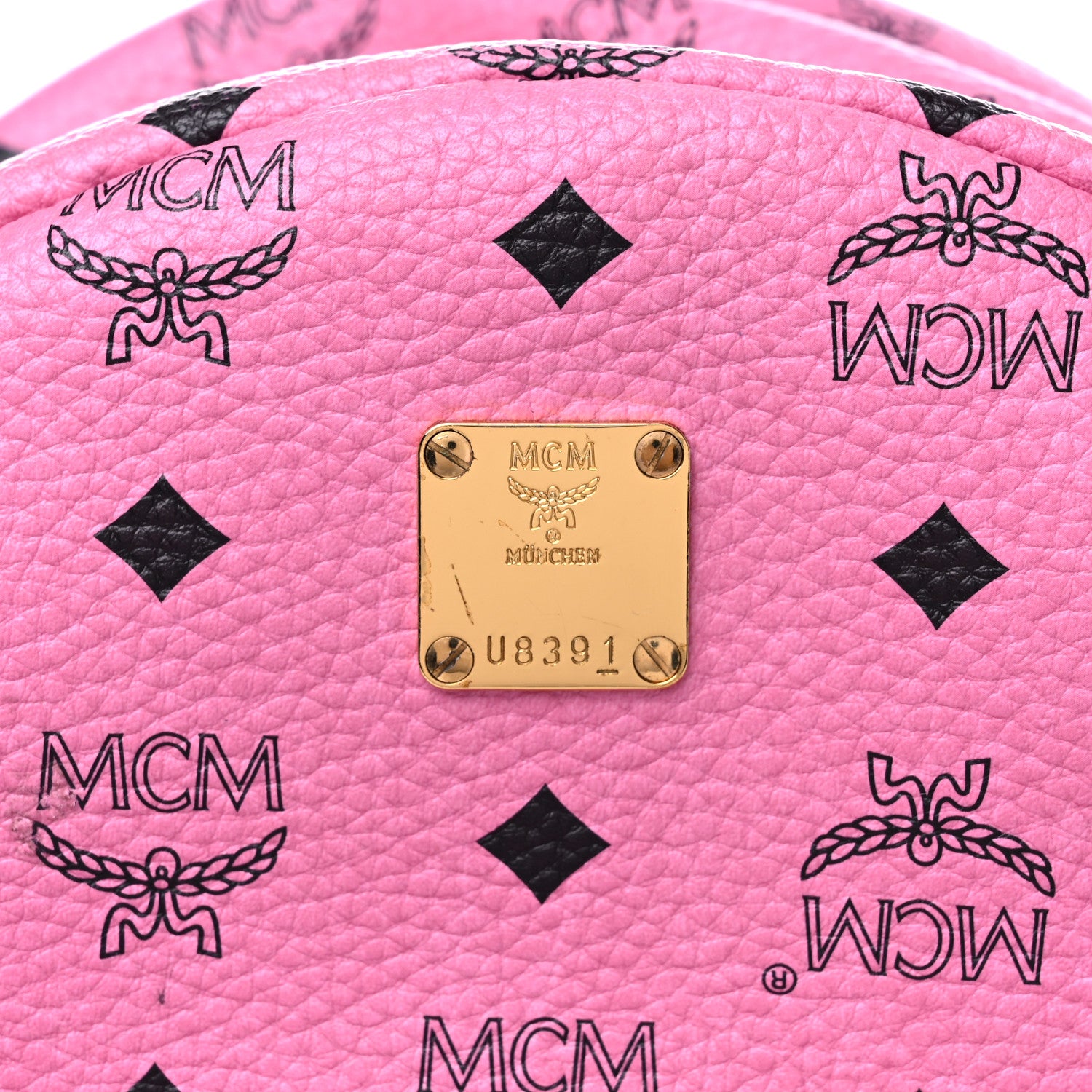 MCM Visetos Small Side Stud Stark Backpack Pink 15 of 19