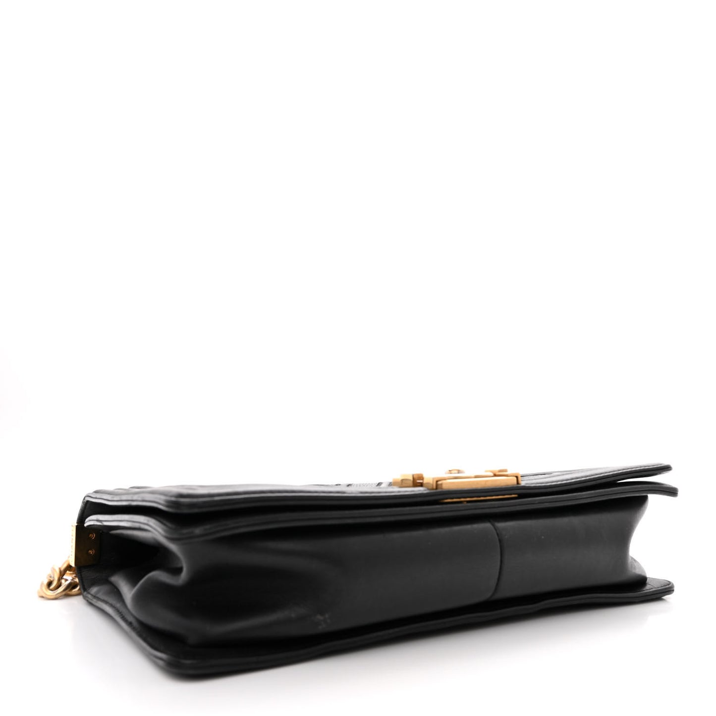 Calfskin Caviar Suede Chevron New Medium Boy Flap Black