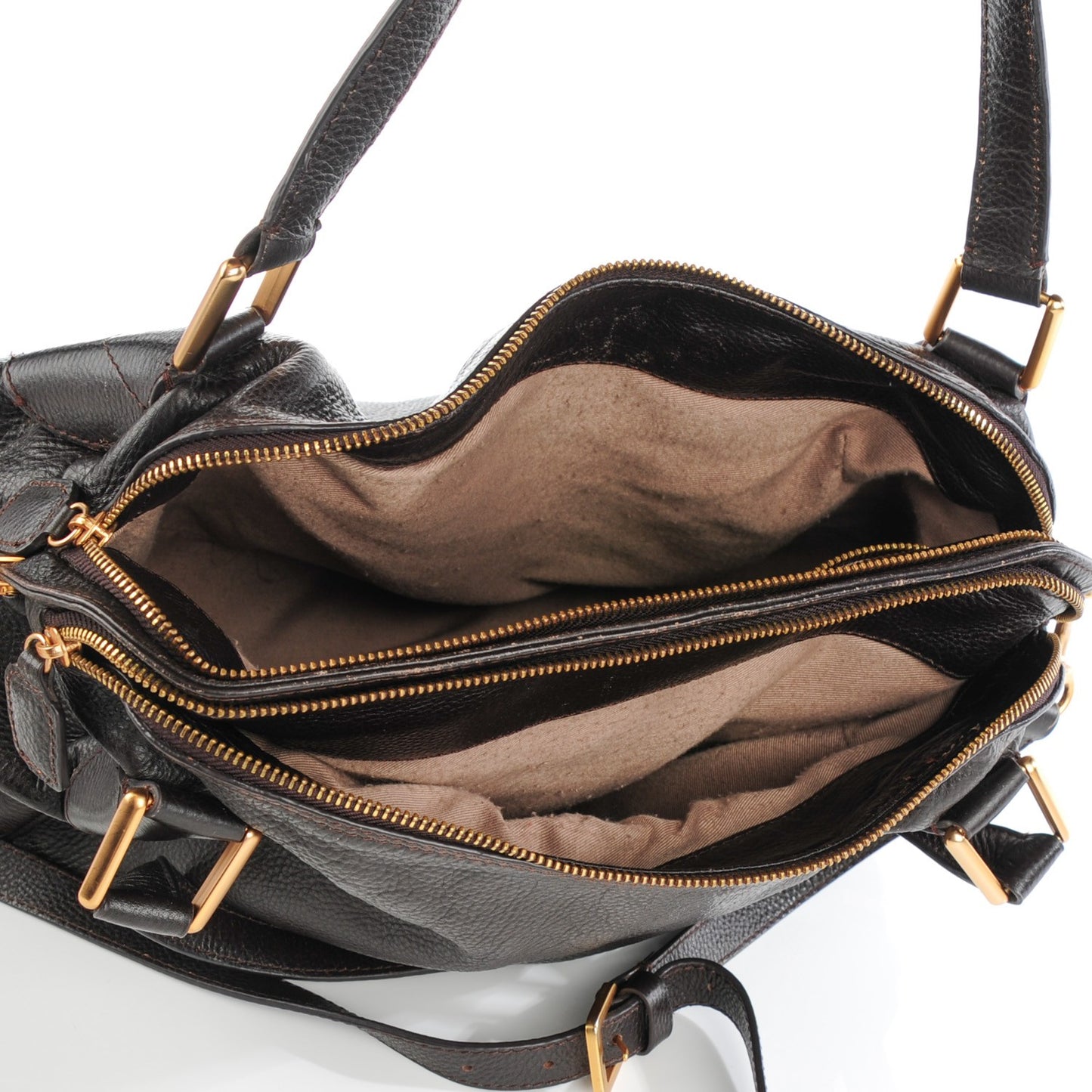 Calfskin Cary Zipped Shoulder Bag Anthracite