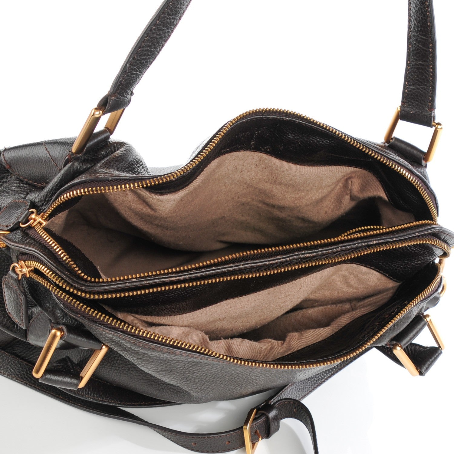 Chloe Calfskin Cary Zipped Shoulder Bag Anthracite 5 of 7