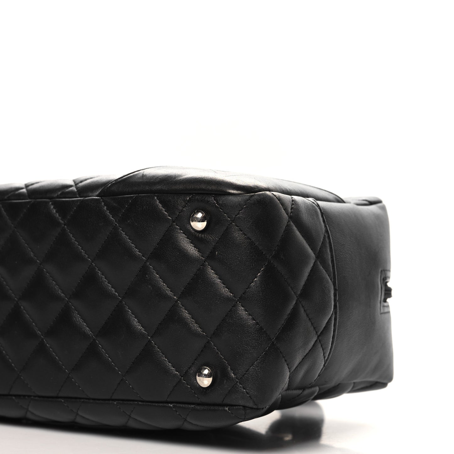 Calfskin Quilted Large Cambon Bowler Black