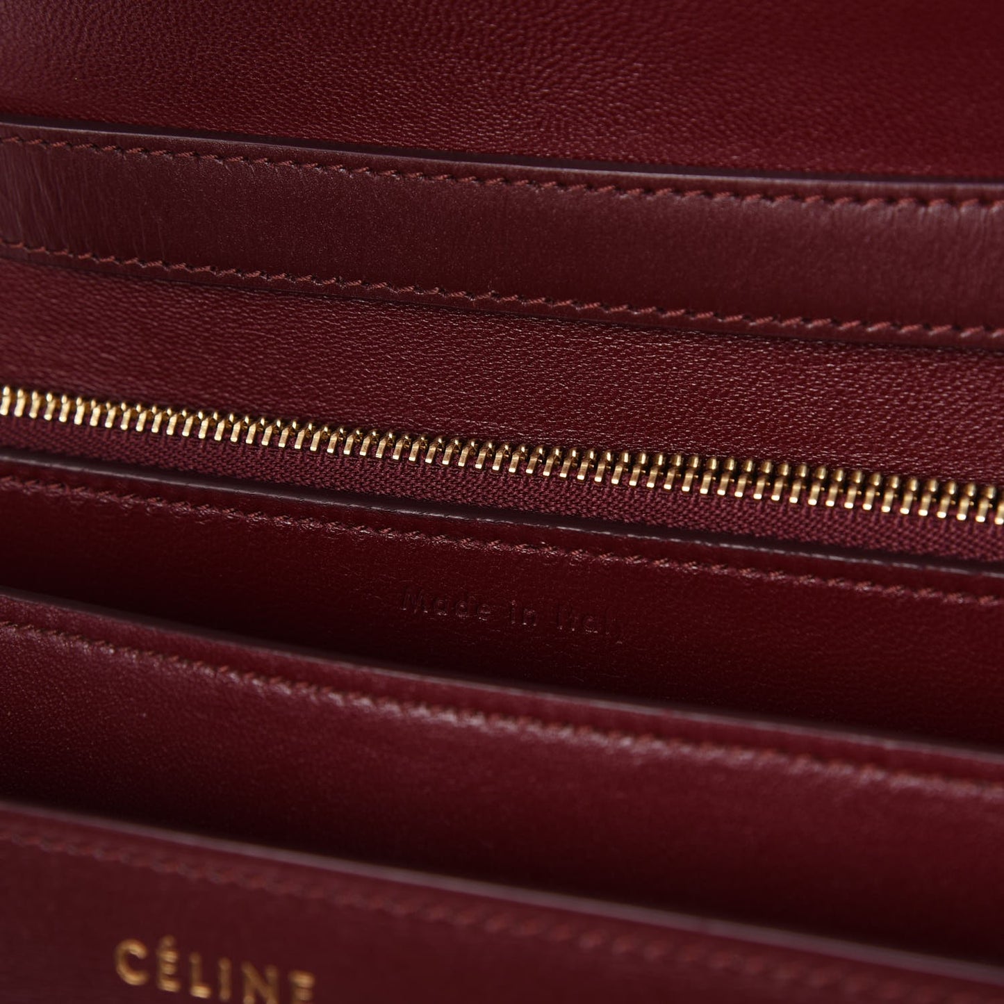 Box Calfskin Medium Classic Box Flap Bag Burgundy