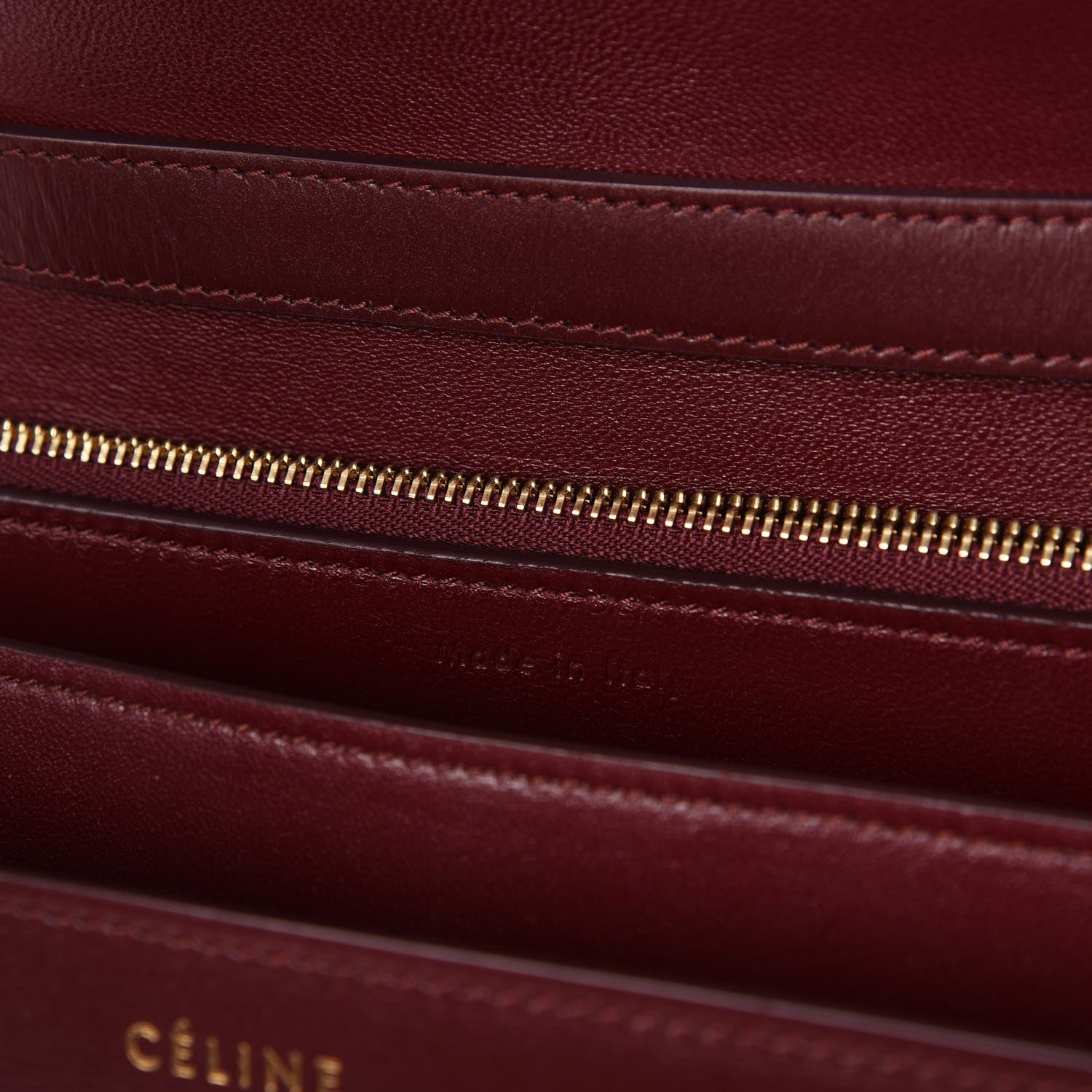 Celine Box Calfskin Medium Classic Box Flap Bag Burgundy 7 of 12