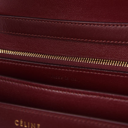 Celine Box Calfskin Medium Classic Box Flap Bag Burgundy 7 of 12