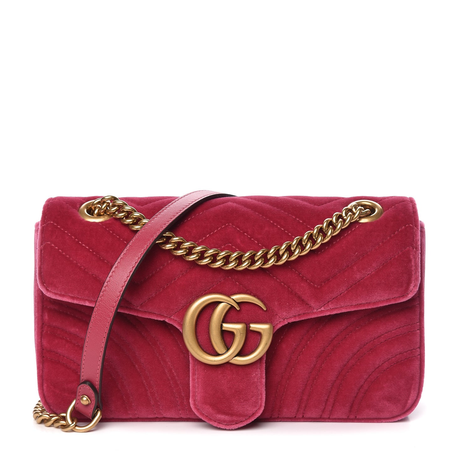 Velvet Matelasse Small GG Marmont Shoulder Bag Light Raspberry Rose