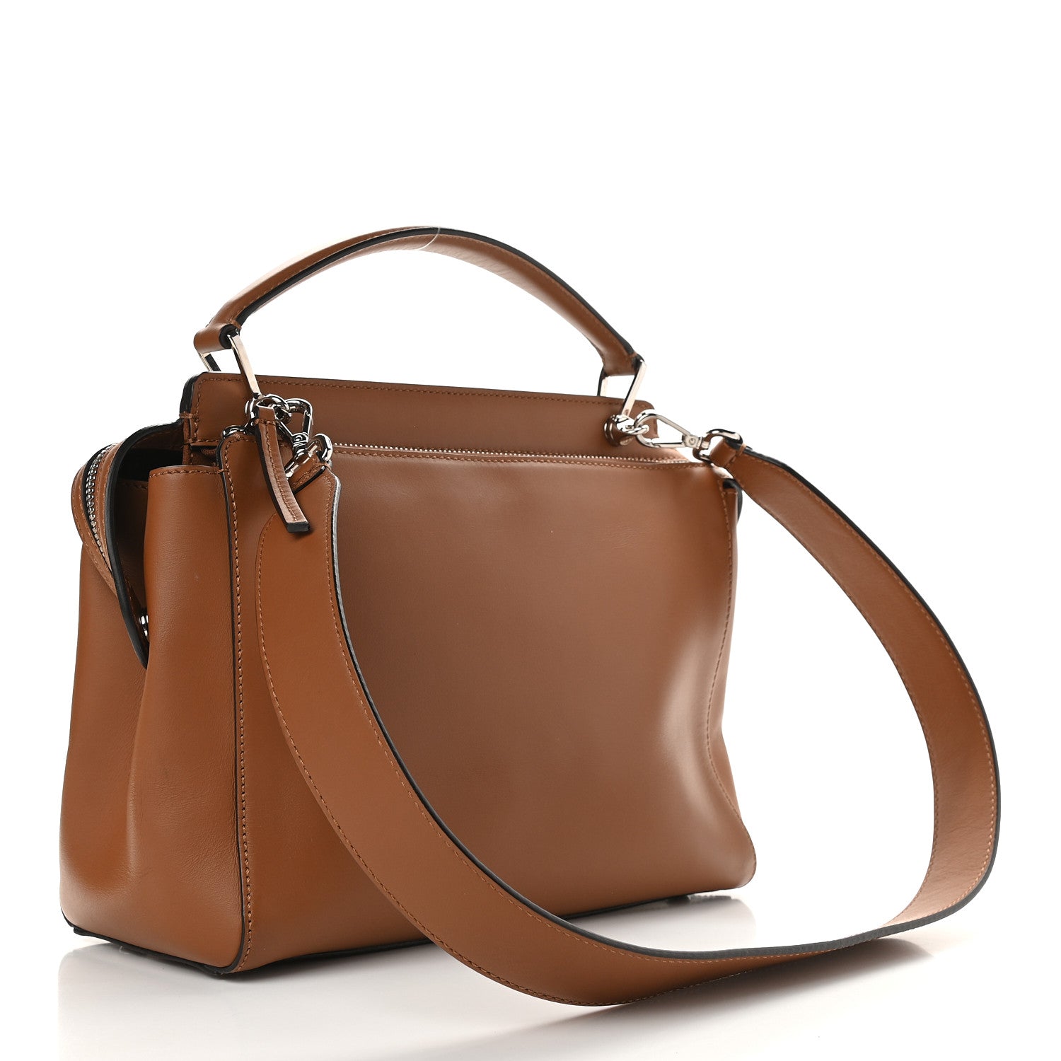 Fendi Vitello Baltico Dolce DotCom Satchel Corteccia Bubblegum 4 of 11