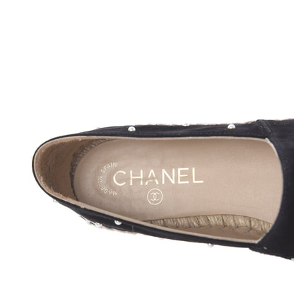 Chanel Suede Pearl CC Espadrilles 39 Black 7 of 9