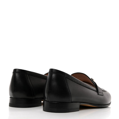 Hermes Goatskin Womens Paris Loafers 37 Black 4 of 9
