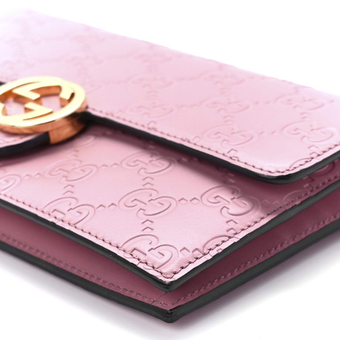 Guccissima Icon Chain Wallet Carmine Rose