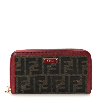 Fendi Zucca Zip Around Wallet Red 1 of 9
