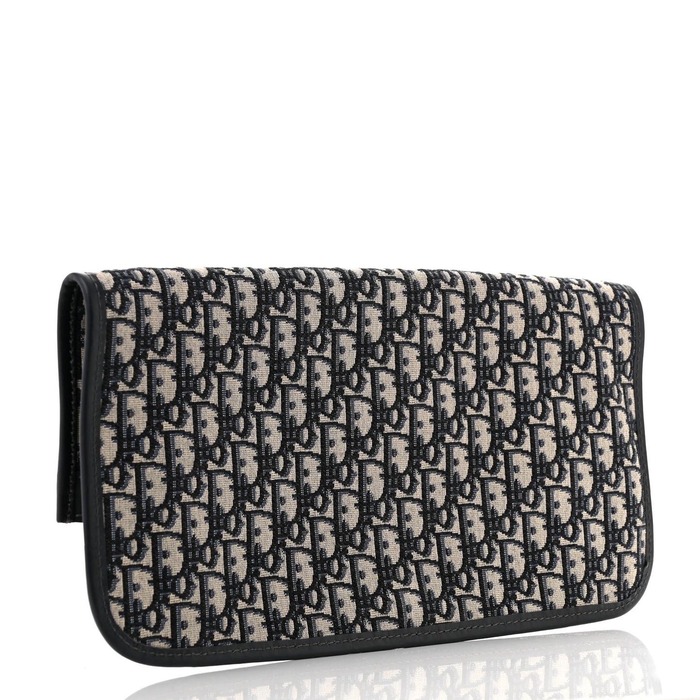 Oblique Fold Over Clutch Blue