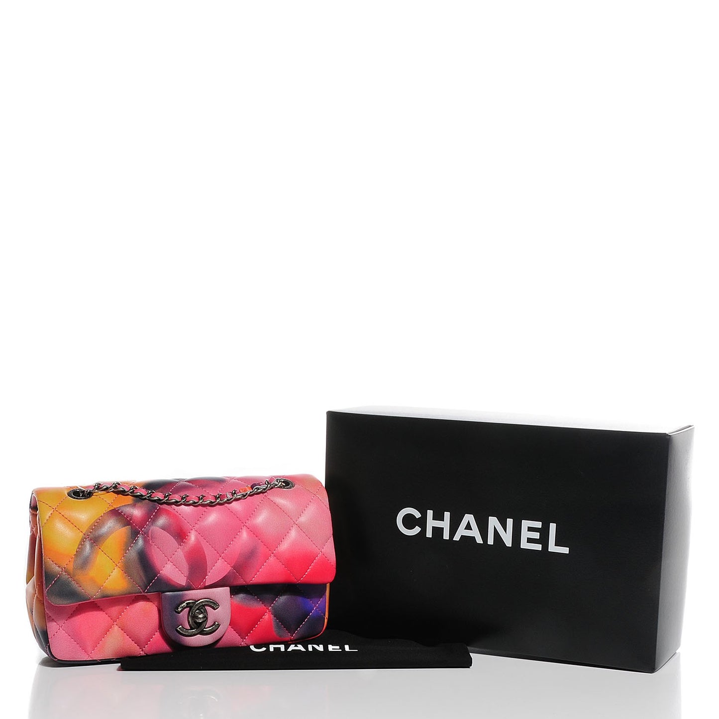 Lambskin Quilted Small Flower Power Flap Multicolor