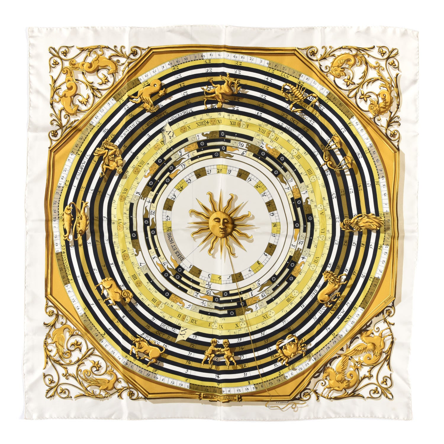 Hermes Silk Dies Et Hore Scarf 90 1 of 4