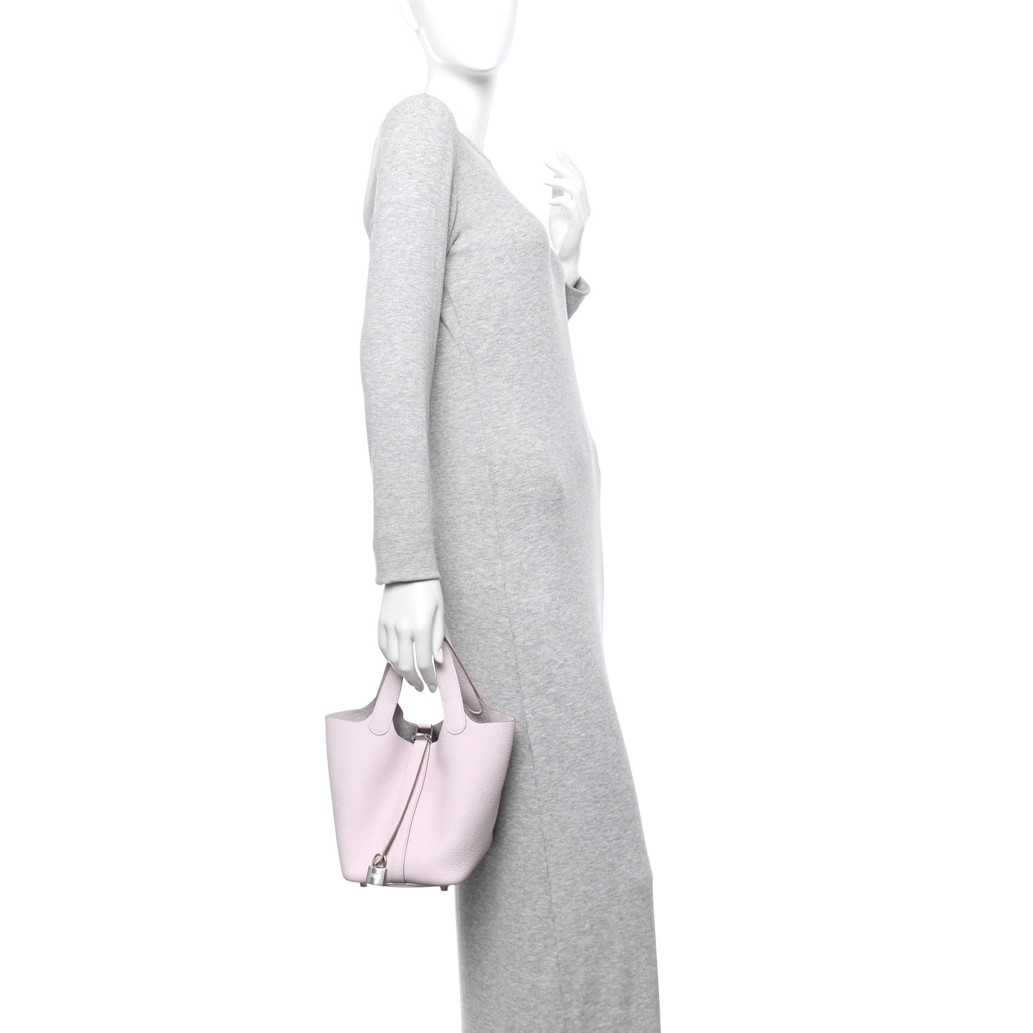 Hermes Taurillon Clemence Picotin Lock 18 PM Mauve Pale 2 of 10